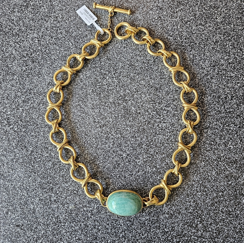 Julie Vos Statement Necklace with Amazonite stone-NWTags!